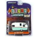 Roulotte SHASTA Airflyte 1 asse del 1962 serie Hitched Homes verde e bianca venduta in blister