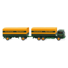 Miniatura MB 2223 6x2 portatutto con rimorchio 2 assi DENKHAUS