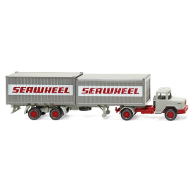 Miniatura MAGIRUS 4x2 con rimorchio portacontainer SEAWHEEL