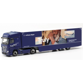 Miniatura MERCEDES BENZ Actros 4x2 con rimorchio Lufthansa a 2 assi