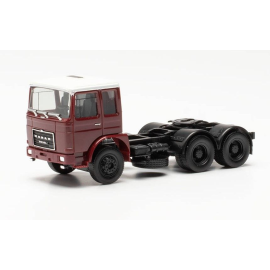 Miniatura ROMAN DIESEL 6x2 bordeaux con tetto bianco