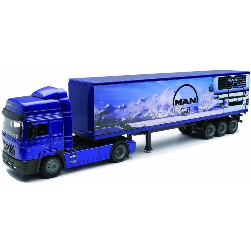 Camion in miniatura Autocarro MAN F2000 con rimorchio a 3 assi