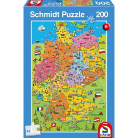  Mappa puzzle da 200 pezzi della Germania illustrata