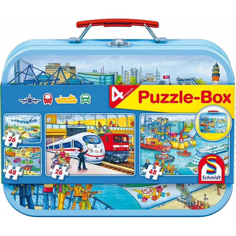  4 Puzzle da 26 e 48 Pezzi Mezzi di Trasporto