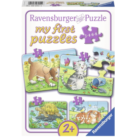  I miei primi puzzle - 4 puzzle da 2,4,6 e 8 pezzi - Animali domestici