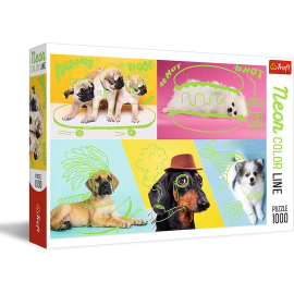  Puzzle da 1000 pezzi Cani con colore neon verde