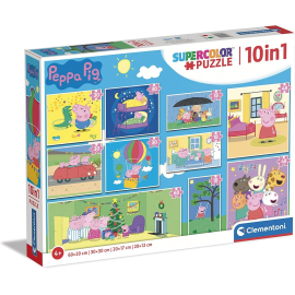  Puzzle 10 in 1 3x18 pezzi - 4x30 pezzi - 2x48 pezzi e 1x60 pezzi Peppa Pig