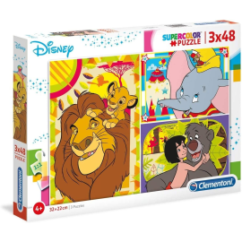  Puzzle 3x48 Pezzi Animali DISNEY - 32x22 cm