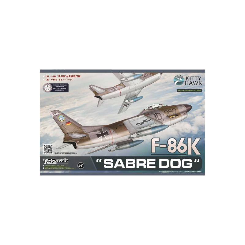 Plastic model plane NORTH AMERICAN F-86K SABER DOG AIR FORCE 1957 1:32