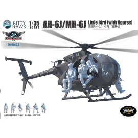 Plastic model of MH-6 Little Bird helicopter with figures 1:35