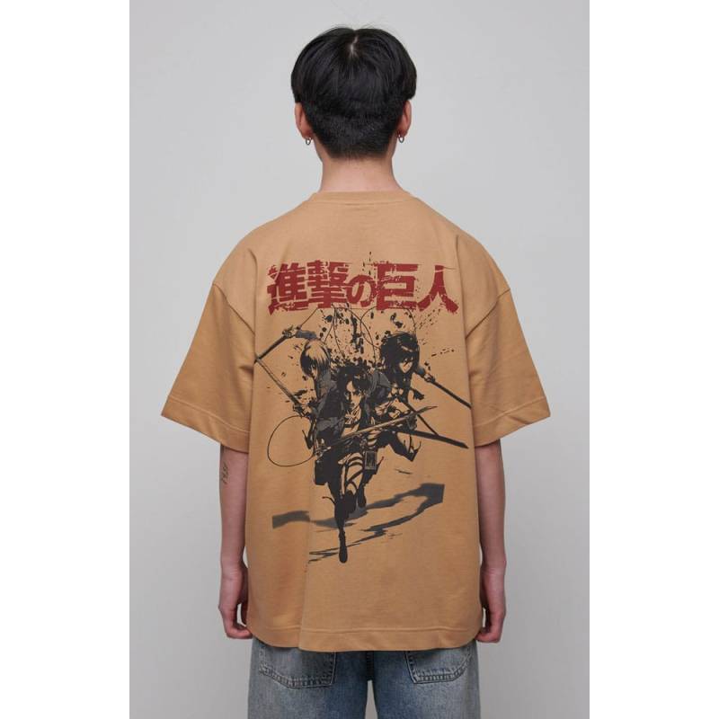 Attack on Titan T-Shirt Graphic Beige