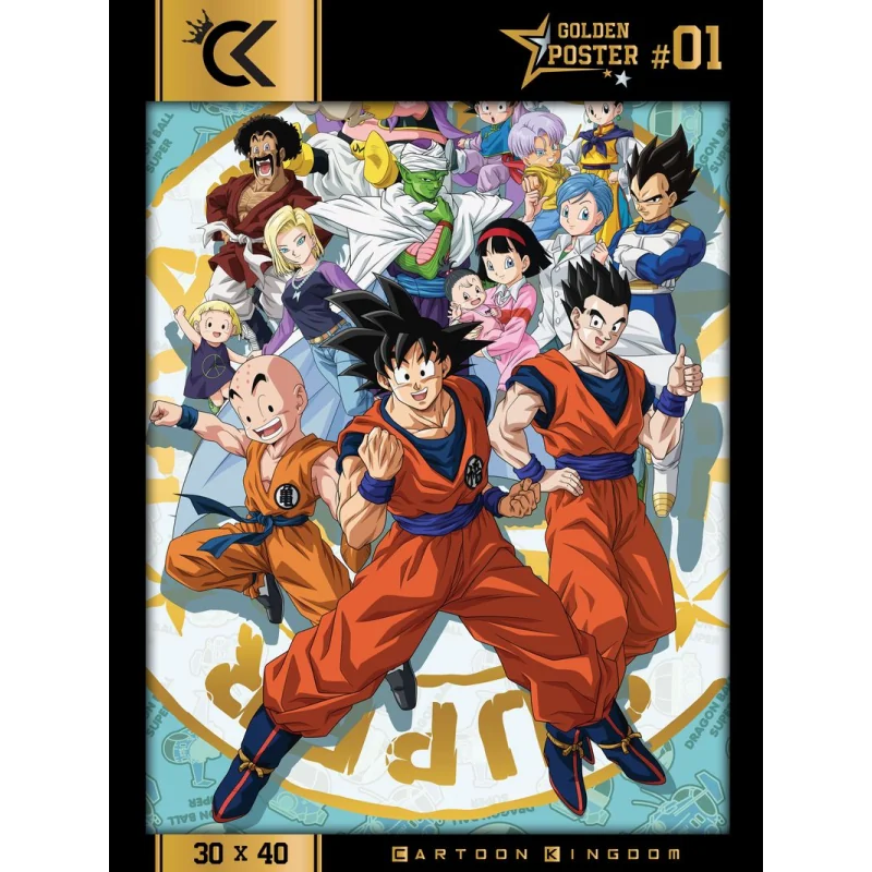 Poster e carta da parati DBZ Dragon Ball Super Golden Poster Characters