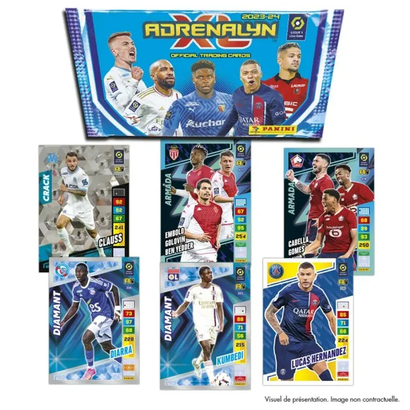 Album e stickers Panini Foot Tcg Adrenalyn Ligue 1 Uber Eats 2024 Box of 18 Pockets 8 Cards