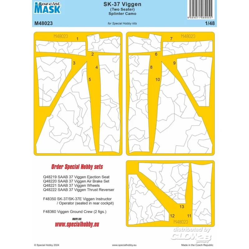 Figurini SK-37 Viggen (Two Seater) Splinter Camo MASK