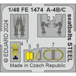 Accessorio Douglas A-4B/C Skyhawk Skyhawk seatbelts STEEL 1/48 (designed to be used with Hasegawa and Hobby 2000 kits) SEPTEMBE