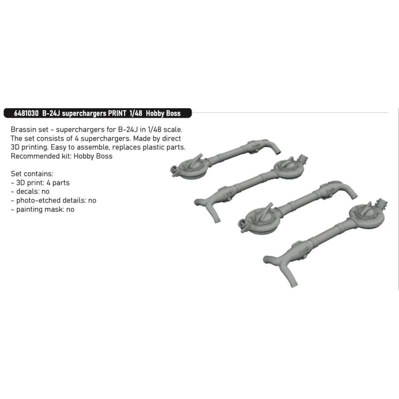 Accessorio Consolidated B-24J Liberator superchargers PRINT 1/48 (designed to be used with Hobby Boss kits) SEPTEMBER RELEASE E