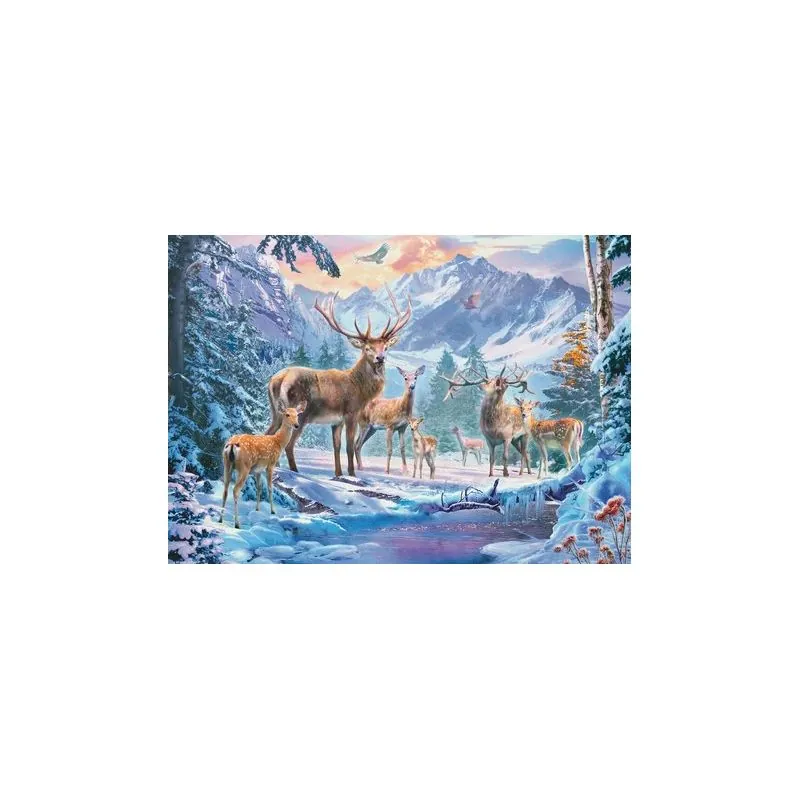 Puzzle Puzzle 1000 p - Roe deer and stags in winter