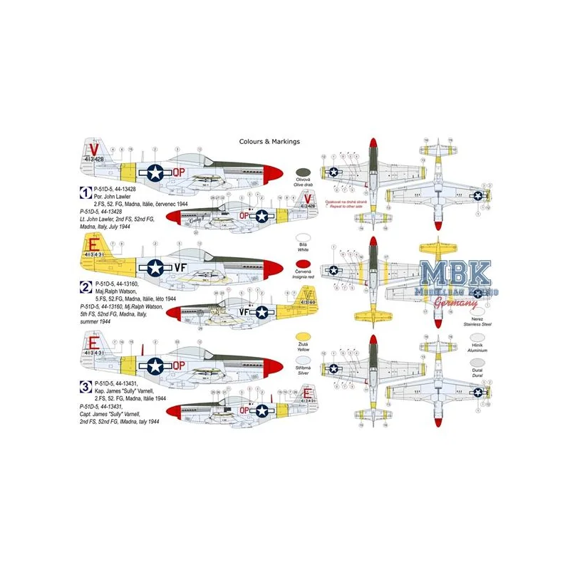 Modellini di aerei North American P-51D-5 Mustang “52nd FG”