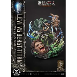 Statue Attack on Titan - Ultimate Premium Masterline Series 1/4 Levi Versus Beast Titan Bonus Version 73 cm