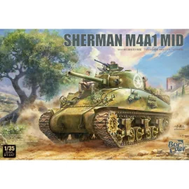 Kit Modello BORDER MODEL: 1/35; Sherman M4A1 Mid production with PE, metal barrel, 3D light guards and stowage