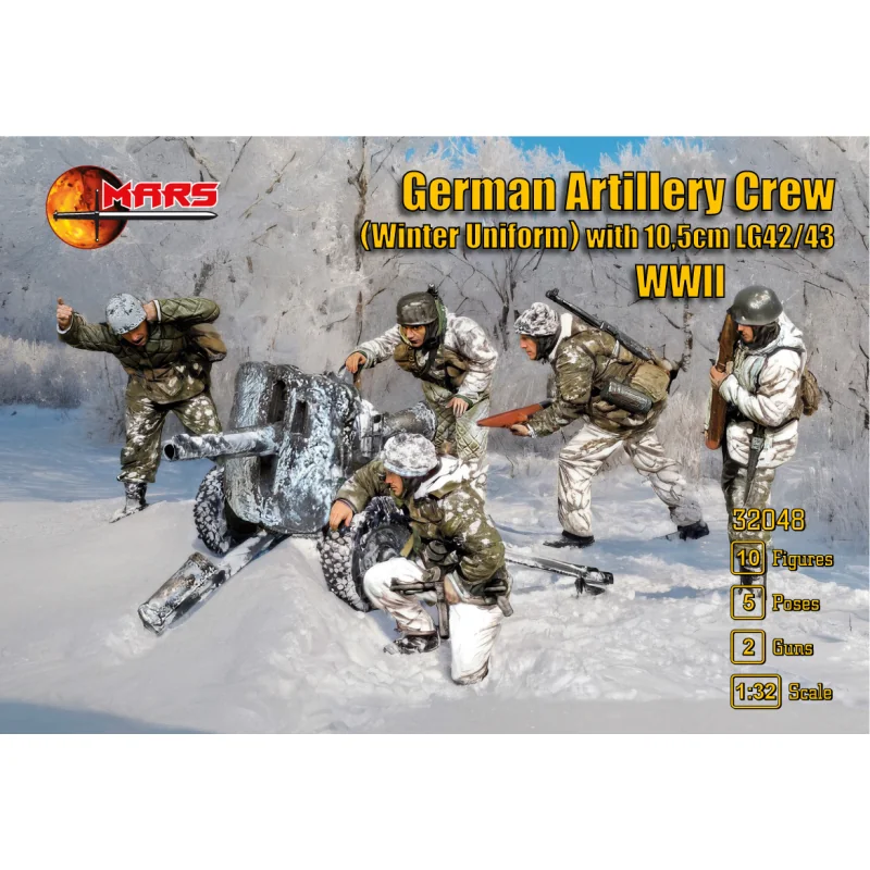 Figurini German Paratroopers crew (winter uniform) with LG 42/43 gun