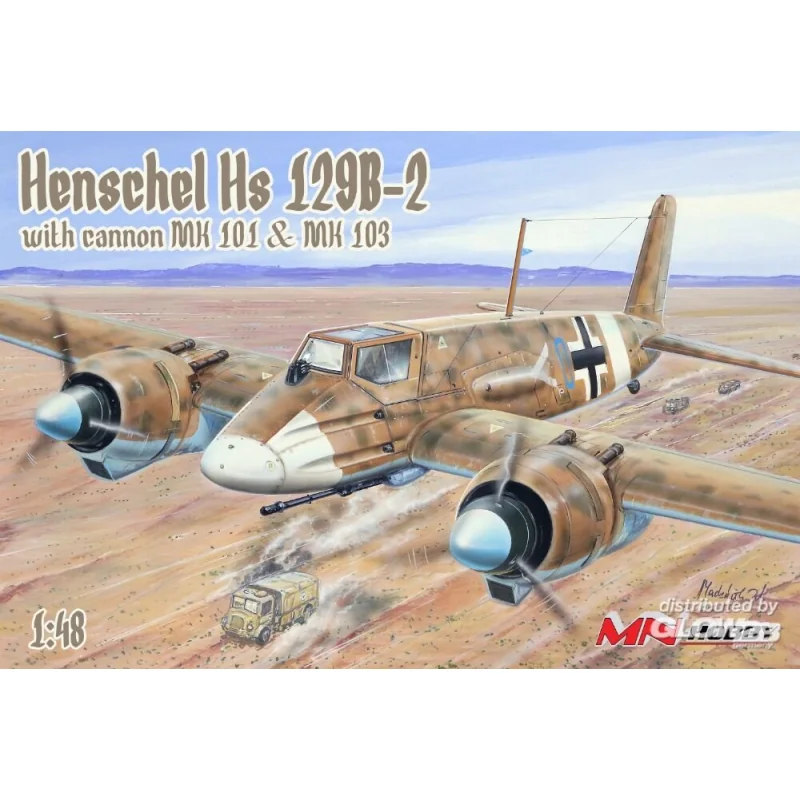 Kit modello Henschel Hs-129B-2 with cannon MK 101 & MK103