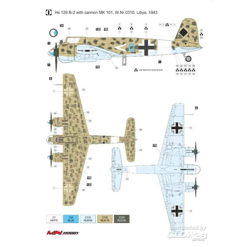 MN-Hobby Henschel Hs-129B-2 with cannon MK 101 & MK103