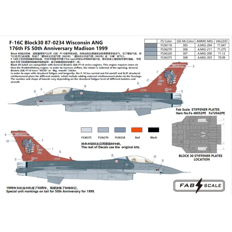 FabScale Studio F-16C Wisconsin ANG 176th FS 50th Anniversary