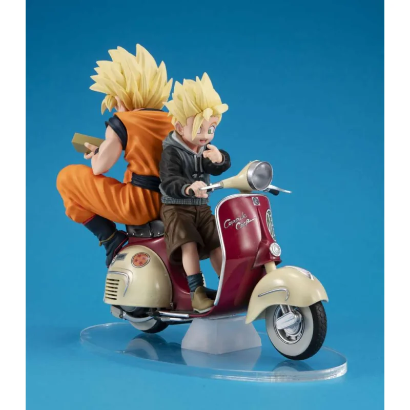 Figurina Desktop Real Mccoy Ex Dragon Ball Z Ss Son Goku & Ss Son Gohan & Motorbike