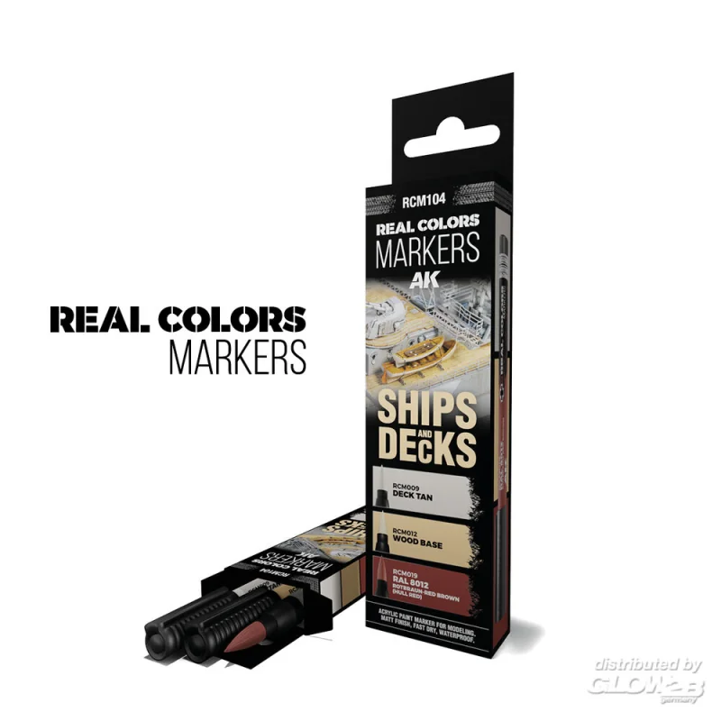 Vernice SHIPS & DECKS - SET 3 REAL COLORS MARKERS