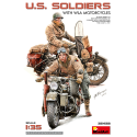 Kit Modello US SOLDIERS WITH WLA MOTORCYCLES This kit features US soldiers with WLA motorcycles, providing a detailed represent