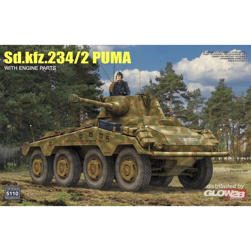 Kit Modello Sd.kfz 234/2 Puma w/ Engine Parts