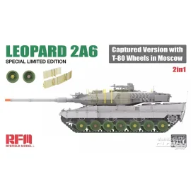 Kit Modello Leopard 2A6 Captured Version with T-80 Wheels in Moscow 2 in 1 Limited Edition