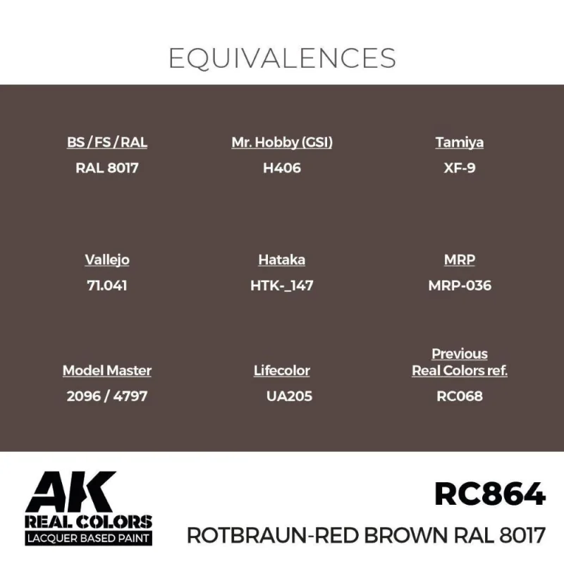 AK Interactive AK INTERACTIVE: Real Colors Rotbraun-Red Brown RAL 8017 17 ml.