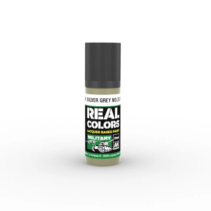 Vernice AK INTERACTIVE: Real Colors Silver Grey No.28 (BS381) 17 ml.