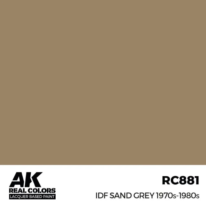 Pittura acrilica per modellini AK INTERACTIVE: Real Colors IDF Sand Grey 1970S-1980S 17 ml.