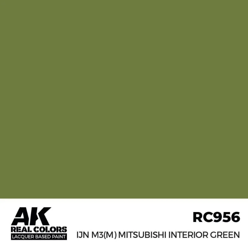 Pittura acrilica per modellini AK INTERACTIVE: Real Colors IJN M3 (M) MITSUBISHI Interior Green 17 ml.