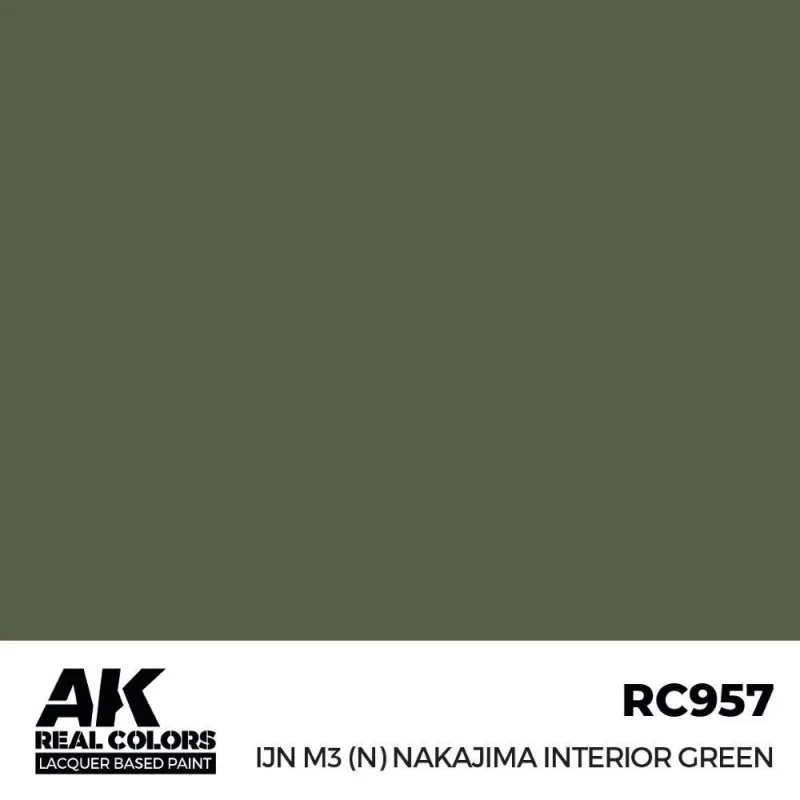 Pittura acrilica per modellini AK INTERACTIVE: Real Colors IJN M3 (N) Nakajima Interior Green 17 ml.