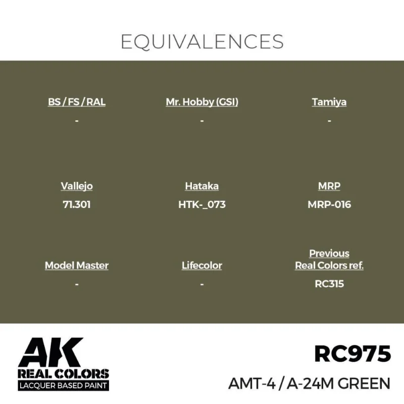 AK Interactive AK INTERACTIVE: Real Colors AMT-4 / A-24M Green 17 ml.