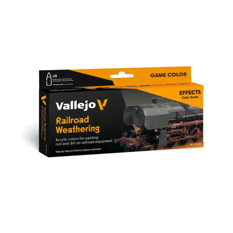 Vernice Vallejo 8 colors 18 ml set Railroad Weathering by Chema Cabrero