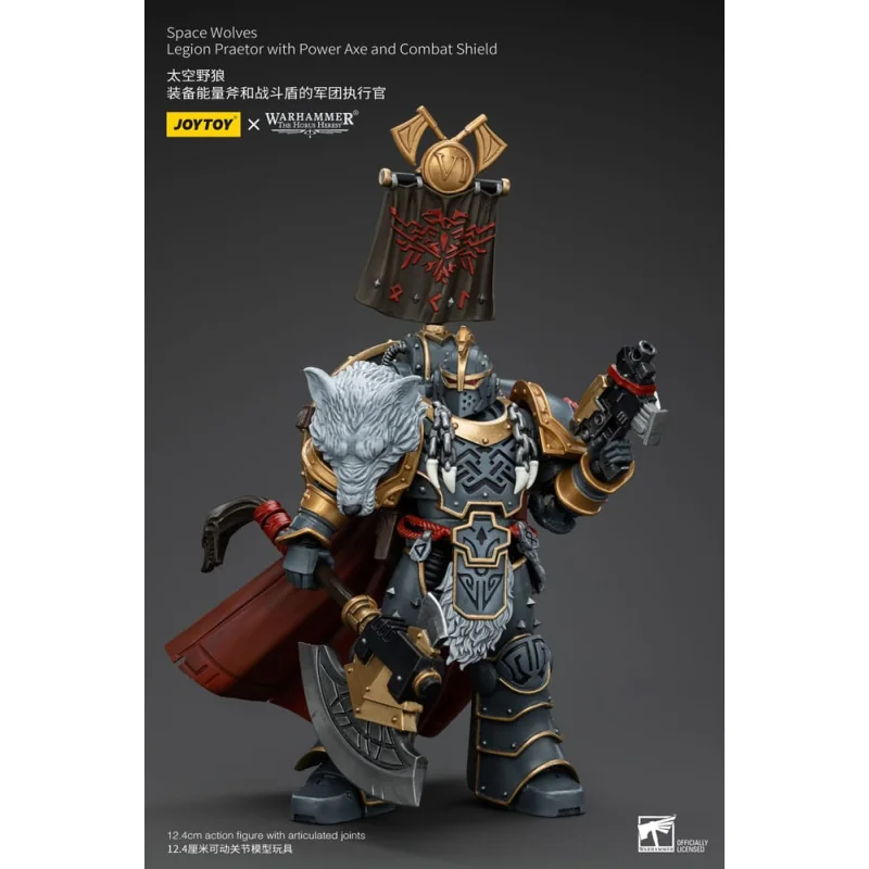 Figurine Warhammer The Horus Heresy Figure 1/18 Space Wolves Legion Praetor with Power Ax and Combat Shield 12 cm