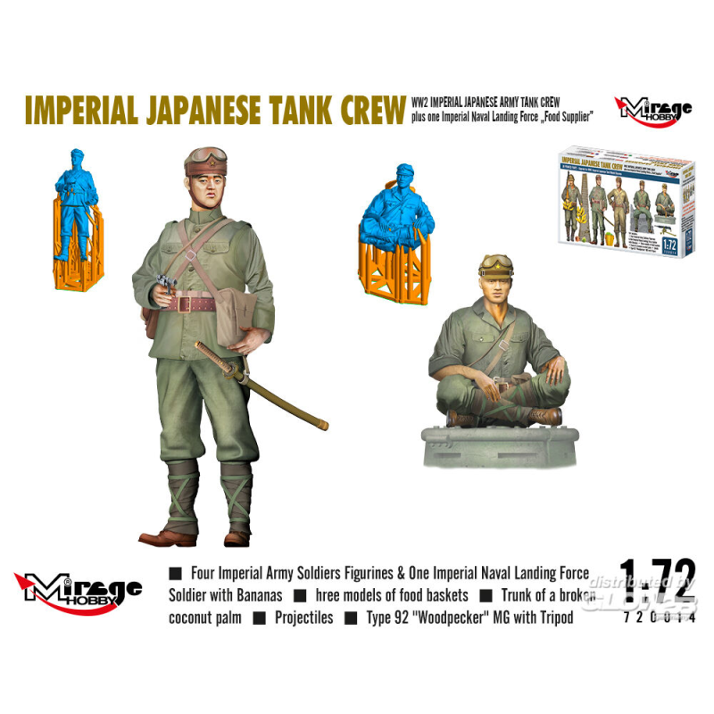 MIRAGE HOBBY WW2 IMPERIAL JAPANESE TANK CREW + one Imperial Naval Landing Force Food Supplier