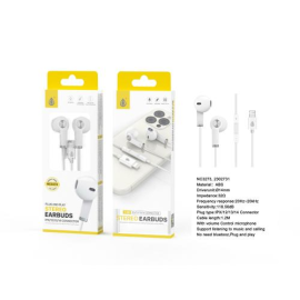  Auricolare + Microfono Lightning - per Iphone da 5 a 14 - 1,2 m - Plug and Play NC3273 - Bianco