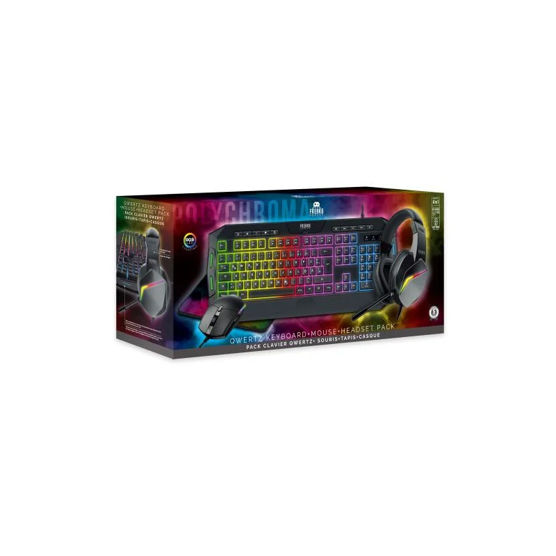 Gaming Keyboard Pack tastiera 4in1 Polychroma QWERTZ+mouse+tappetino+auricolare - RGB