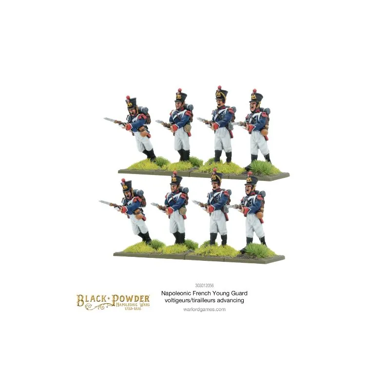 Giochi di figure Napoleonic French Young Guard Voltigeurs/Tirailleurs Advancing