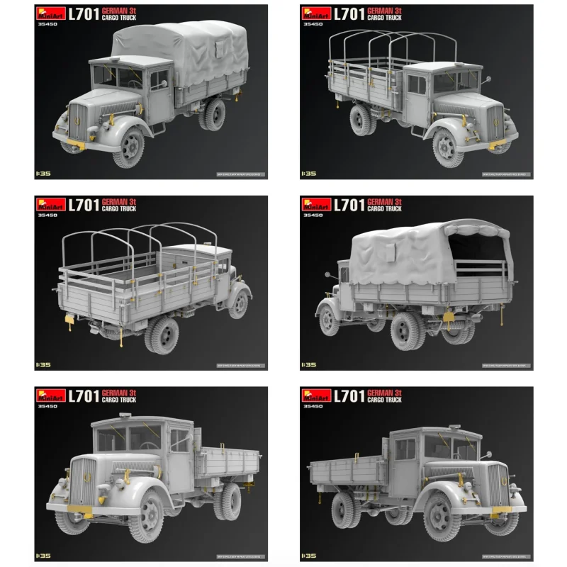 Kit superdettagliati per veico L701 GERMAN 3T CARGO TRUCKPlastic Model Kit 1:35 Scale