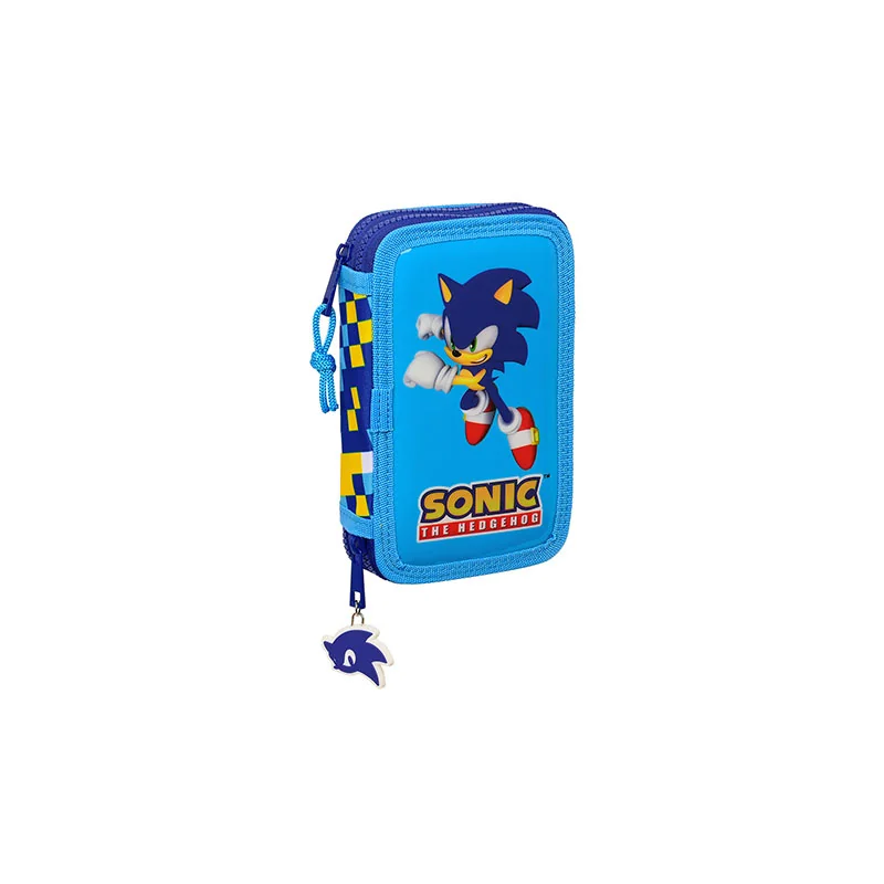  Double pencil case & stationery set (28 pieces) - Sonic ™