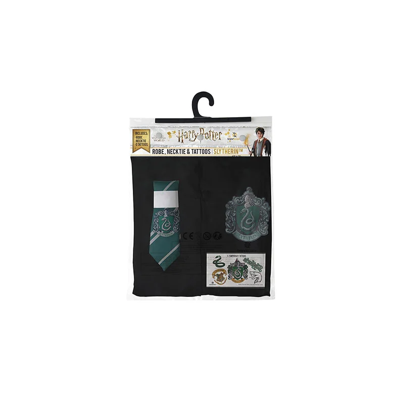 MNS Slytherin Costume Pack: Wizard Robe + Tie + 5 Tattoos - Harry Potter