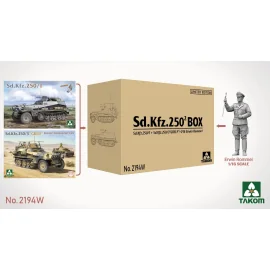 Kit Modello TAKOM MODEL: 1/35; Sd.Kfz.250² Box Sd.Kfz.250/1+Sd.Kfz.250/3"GREIF"+1/16 Erwin Rommel (Limited edition)