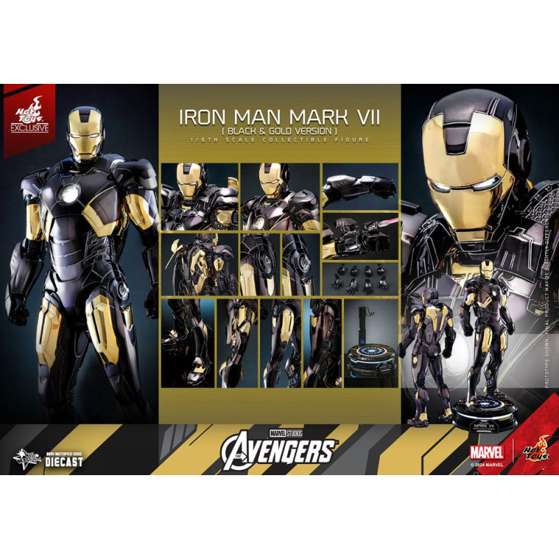 The Avengers Diecast Movie Masterpiece 1/6 Iron Man Mark VII (Black & Gold Version) 32 cm